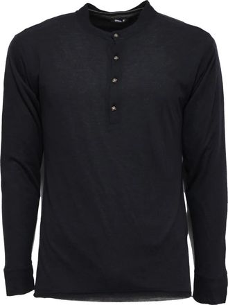 Officina36 Double Katoen/Kasjmier 2-in-1 Shirt - Heren - Longsleeves - Grijs - S - Katoen - Tops