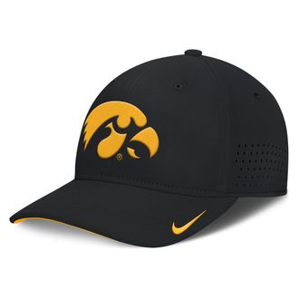 Nike Iowa On-Field Gameday Swoosh Nike Mens Dri-FIT College Hat in Black | NC5300AIA-L7E