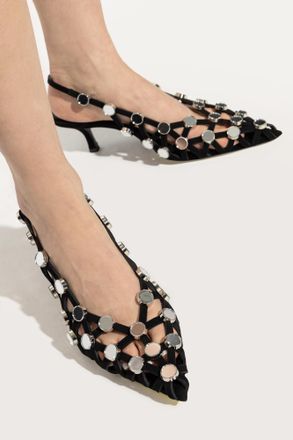 The Attico Heeled Shoes Grid, Womens, Black