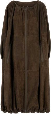 Ferragamo Brown suede overcoat