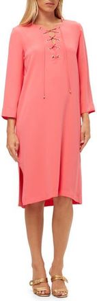 Trina Turk Catamaran Lace Up Midi Dress in Coral Crush at Nordstrom, Size X-Small