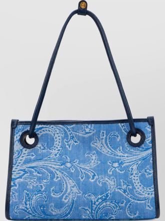 Etro medium denim jacquard tote bag