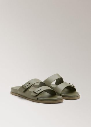 Mango Sandali pelle doppia fibbia kaki - Donna - 36 - MANGO