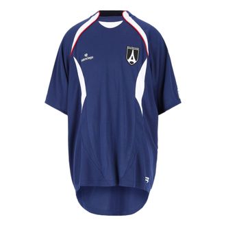 Balenciaga Soccer T-shirt Oversized Blue 641664TJV054482