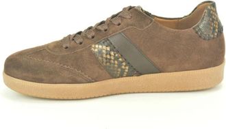 Gabor Bruine su&egrave;de +print sneaker gum Z. - Dames - Sneakers - Bruin - 37 1/2 EU - Su&egrave;de - Schoenen