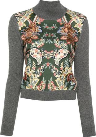 Etro Trui met Paisley-print - Dames - Coltruien - Veelkleurig - M - Wol - Truien & Vesten