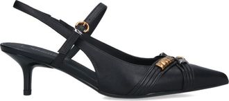 Pinko Black Gloria 18 Leather Slingback Pumps