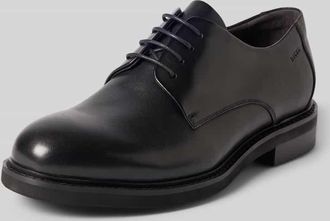 Digel Schn&uuml;rschuh aus Leder mit Label-Pr&auml;gung Modell Soft in Black, Gr&ouml;&szlig;e 43