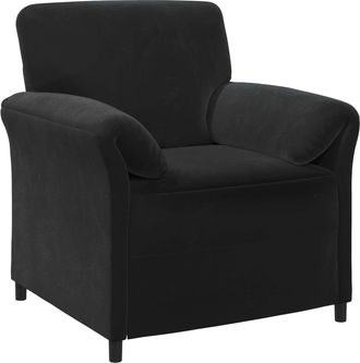 vidaXL Sof&aacute; De Una Plaza Negro 88 X 83 X 95 Cm Terciopelo Vidaxl