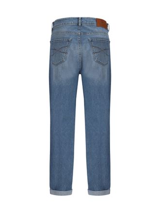 Brunello Cucinelli Mens Straight Jeans Recupero Capi Cotton; Elastane