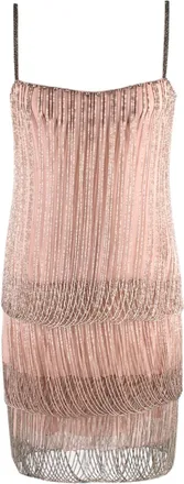 Jenny Packham Beaded Layered Dusky Pink Mini Dress Size XS