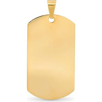 Steeltime Mens 18k Gold Plate Dog Tag Pendant at Nordstrom Rack