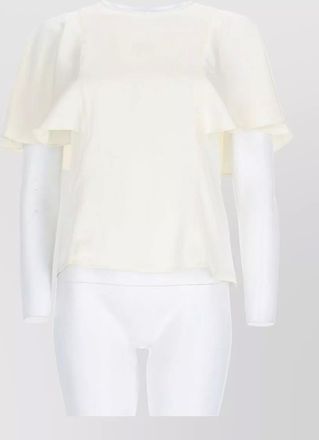 Michael Kors satin cape-sleeve blouse