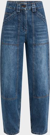 Co High-Rise Barrel-Leg Denim Pants