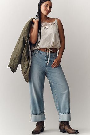 Good American Good Standard Baggy Cuffed Jeans