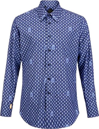 Billionaire Boys Club Shirt Slim Fit - Heren - Casual Overhemden - Blauw - XS - Katoen - Overhemden