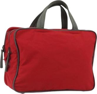 Prada Pre-owned Handbags, female, Red, Size: ONE SIZE Pre-owned Vintage Nylon Handbag