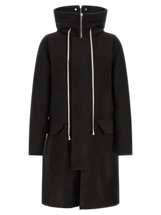Rick Owens Black Hooded Parka Jacket