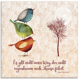 Artland Glasbild »Lebensweisheit Zu Hause« Tiere 1 Stk. tlg. in verschiedenen Grössen