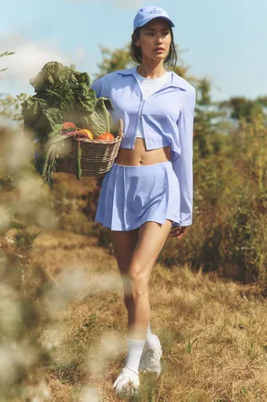 Alo | Unmatched Skort Yoga Mat in Light Provence Blue, Size: Medium