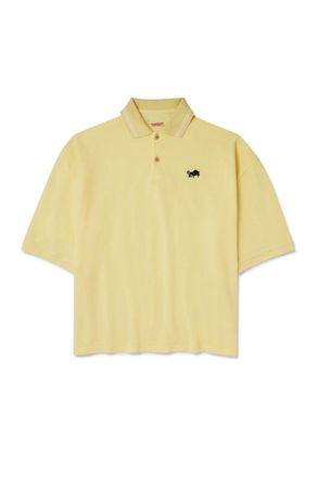 KAPITAL Box Striped Embroidered Cotton-Piqué Polo Shirt