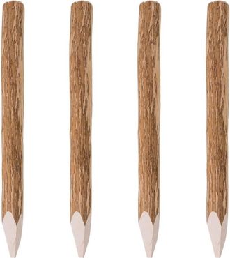 vidaXL Postes De Valla Puntiagudos 4 Uds Madera De Avellano 90 Cm Vidaxl