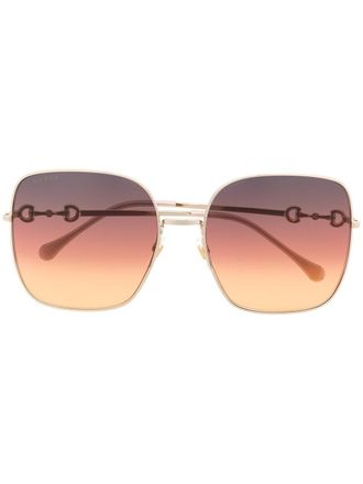 Gucci Occhiali da sole oversize - Oro