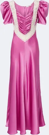 Rodarte Lace-trimmed silk maxi dress