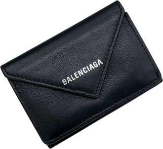 Balenciaga Black Leather Wallet (Tri-Fold) (Pre-Owned)