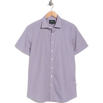 Rodd & Gunn Drews Avenue Sports Fit Short Sleeve Button-Up Shirt in Twilight at Nordstrom Rack, Size Xx-Large