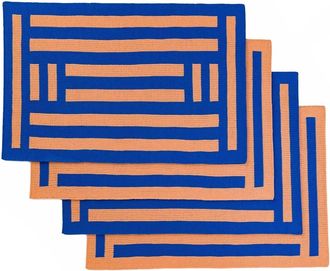 Verloop Columns Placemat Set Of 4 In Cobalt