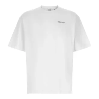 Off-white T-Shirts, male, White, Size: XL Half Arrow Cotton T-shirt