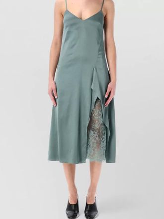 Acne Studios satin midi dress lace slit detail