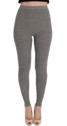 Dolce & Gabbana Gray Cashmere Stretch Womens Tights