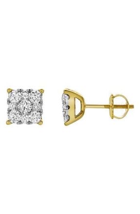 LuvMyJewelry Lab Grown Diamond Cluster Stud Earrings in 14K Yellow Gold at Nordstrom Rack