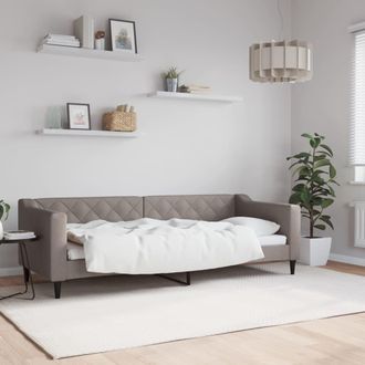 vidaXL Sof&aacute; Cama Sin Colch&oacute;n Tela Gris Taupe 80x200 Cm Vidaxl