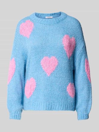 Zabaione Strickpullover mit Rundhalsausschnitt Modell Bo44nita in Bleu, Größe L/XL