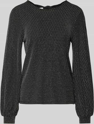 Only Regular Fit Langarmshirt mit auffälligem Metallic Allover-Muster Modell CAROL in Metallic Black, Größe XL