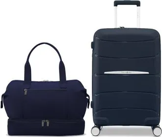 Samsonite Better Than Basic 2 Piece Set Drop Bottom Weekender & Outline Pro Carry On Luggage in Midnight Blue at Nordstrom