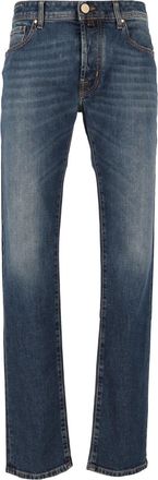 Jacob Cohen Medium Blue Bard Five-Pocket Slim-Leg Jeans