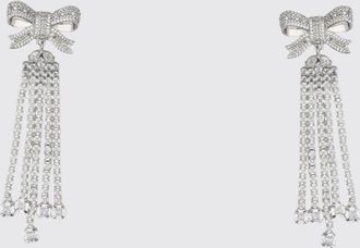 Self Portrait Orecchini pendenti in ottone cromato con strass