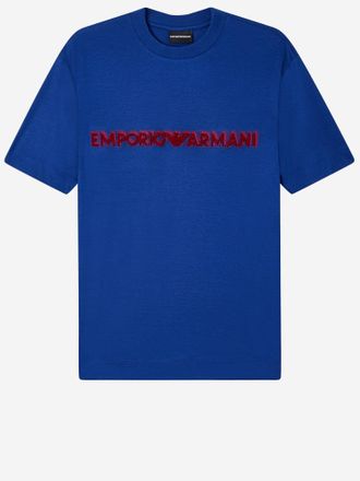 Emporio Armani T-Shirt aus Baumwollmischung mit gesticktem Logo