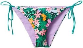 Desigual Groene Bloemen Lace-Up Strandkleding - Dames - Bikinis - Veelkleurig - S - Badmode