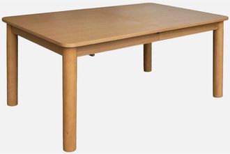 Sweeek Sweeek - Tavolo da pranzo rettangolare estensibile in legno di hevea e quercia 6 a 10 posti