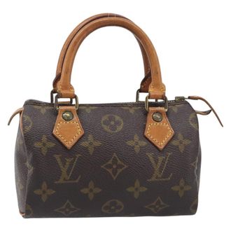 Louis Vuitton Speedy Mini Hl Monogram Canvas Brown Canvas Handbag (Pre-Owned)