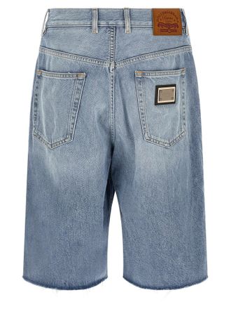 Dolce & Gabbana Cotton Denim Bermuda Shorts - Blue