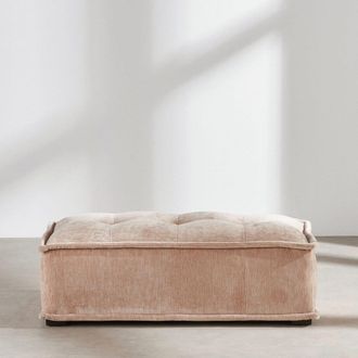 Maisons du monde Puf para sof&aacute; modular aterciopelado beige latte