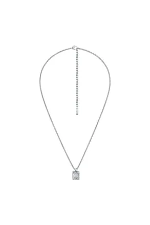 Diesel Stainless Steel Pendant Necklace - Necklaces - Unisex - Silver
