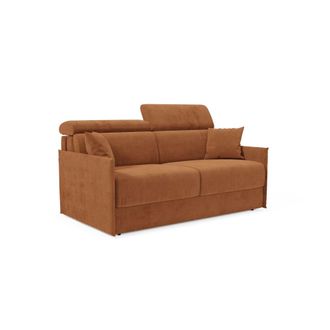 Divani.Store Sof&aacute; cama con reposacabezas reclinables en tela 169 cm naranja
