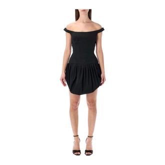 Magda Butrym Abito Scollo Bardot Scolpito - - Dresses - Donna - Nero - S